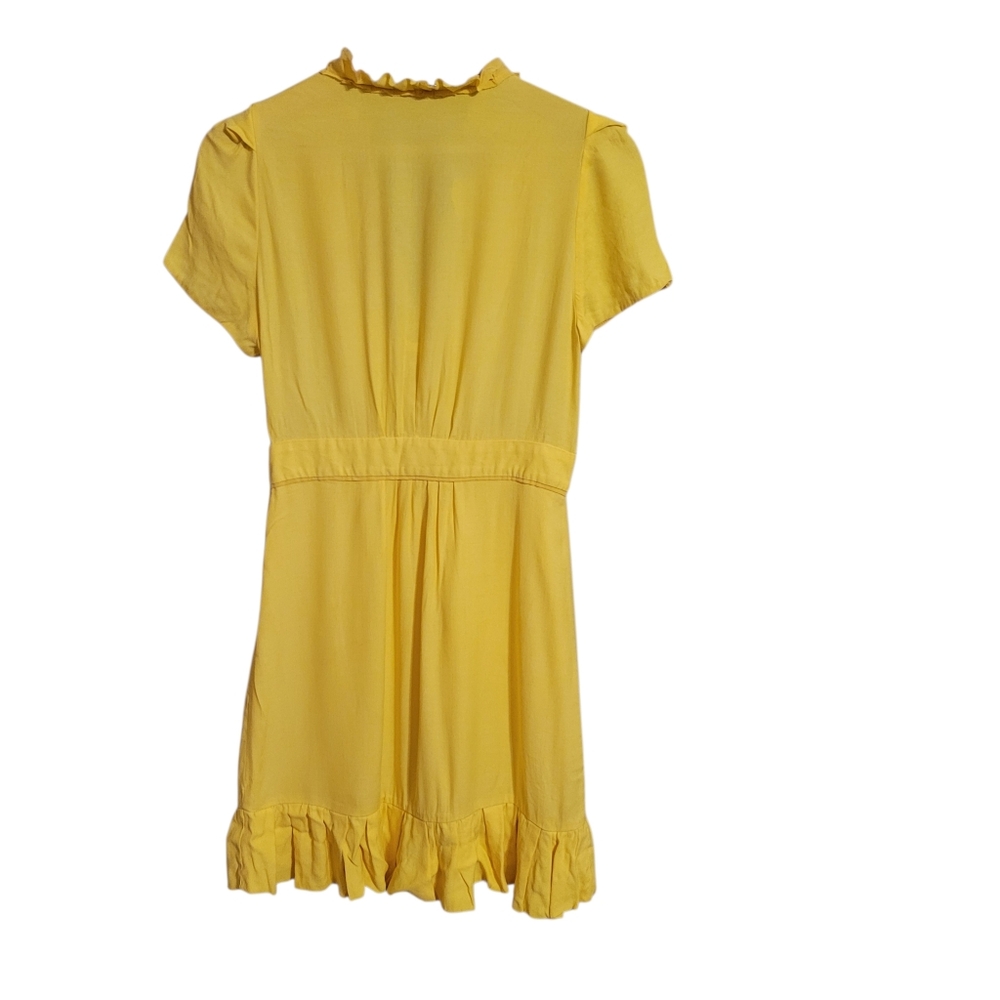 Maje Yellow Ruffle Mini Dress - Picture 5 of 7